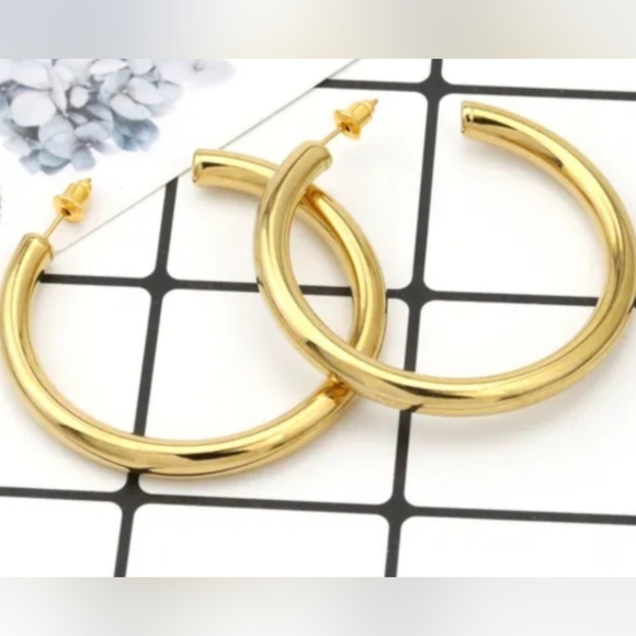 Gold Hoops - Picture 2 of 3